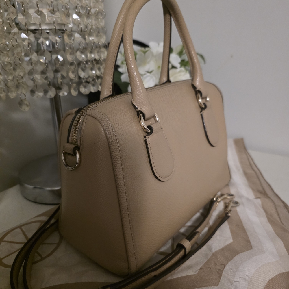 Coach Beige Leather Satchel - Picture 4 of 16